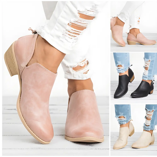 Autumn Women Shoes Retro High Heel Ankle Boots - Shoes