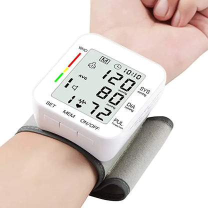 Blood Pressure Monitor Wrist Bp Monitor Large LCD Display Adjustable Wrist Cuff 5.31-7.68inch Automatic 90x2 Sets