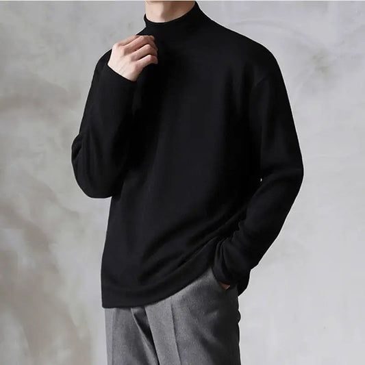 Casual Velvet Turtleneck Men Loose Sweater - Sweater