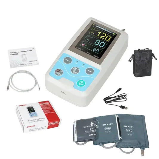 CONTEC ABPM50 Handheld 24hours Ambulatory Blood Pressure Monitor With PC Software 3 Cuffs - ABPM50 - Medical