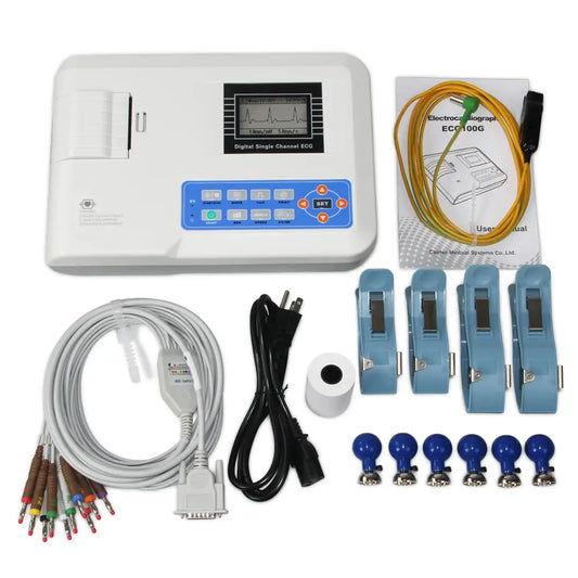 CONTEC Digital 1 Channel 12 Lead ECG Machine EKG Electrocardiograph ECG100G Printer - ECG100G - Medical