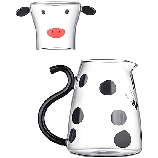 Cow Carafe Pitcher Cow Water Pitcher With Cup Bedside Water Carafe Cow Glass Set Cow Pitcher Water Carafe With Glass