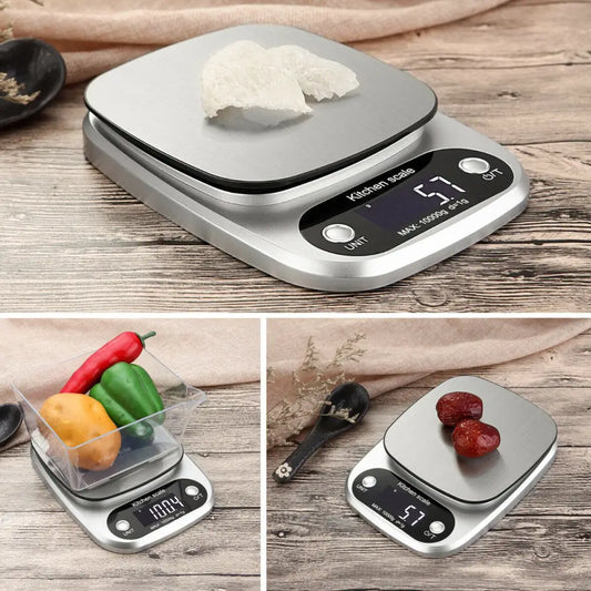 Digital Kitchen Food Diet Scale - Silver - Measuring Scales