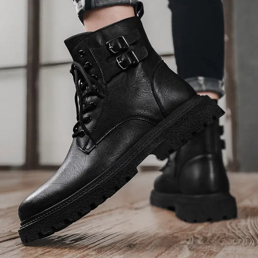 High-Quality Men’s Ankle Leather Boots - Mens Shoes