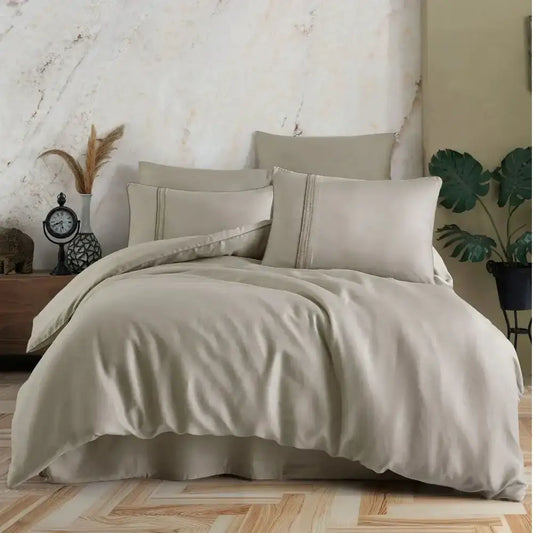 Hobby Modal Silk Beige Double Bedlinen - Beige - Bedding