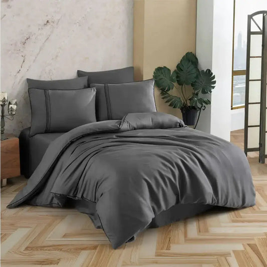 Hobby Modal Silk Double Bedlinen Hard Coal - Anthracite - Bedding