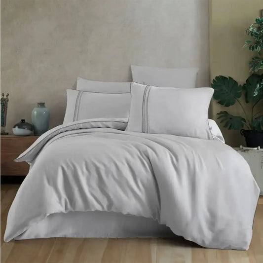 Hobby Modal Silk Double Bedlinen Light Gray - Açık Gri - Bedding