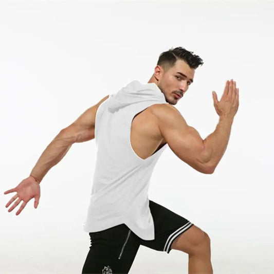 Hooded Sleeveless Vest Men’s Fitness - Sleeveless Vest