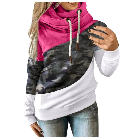 Hoodies Women Camouflage hoodie Sweatshirt - Red / 3XL - Sweaters