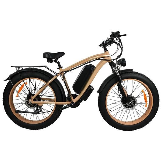 Khaki Electric Bike Adults 2000W - Electric Bike With 26 Inches Fat Tire 20AH Removable Battery 21 Speed For Electric