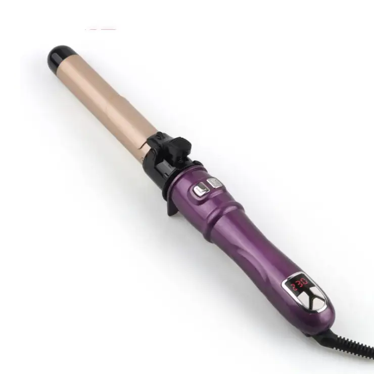 LCD Temperature Controlled Automatic Hair Curler - Purple - Hair Curlers