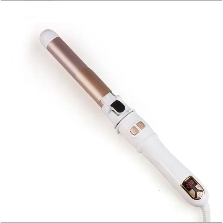 LCD Temperature Controlled Automatic Hair Curler - White - Hair Curlers