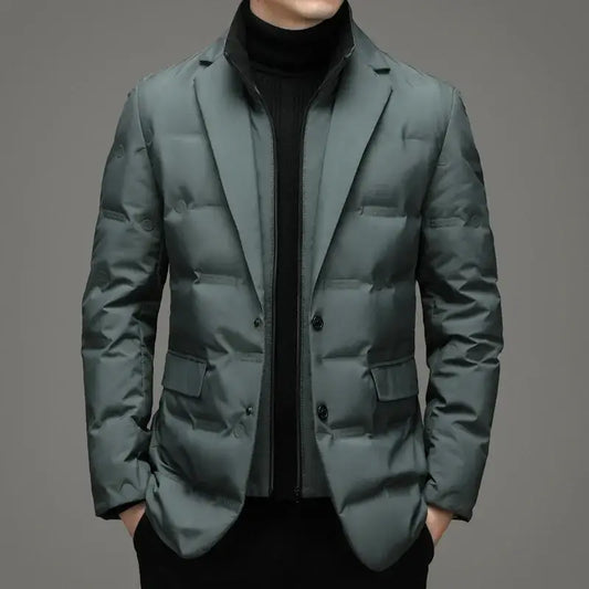 Men’s Winter Fake Two-piece Warm Blazer - Blazers