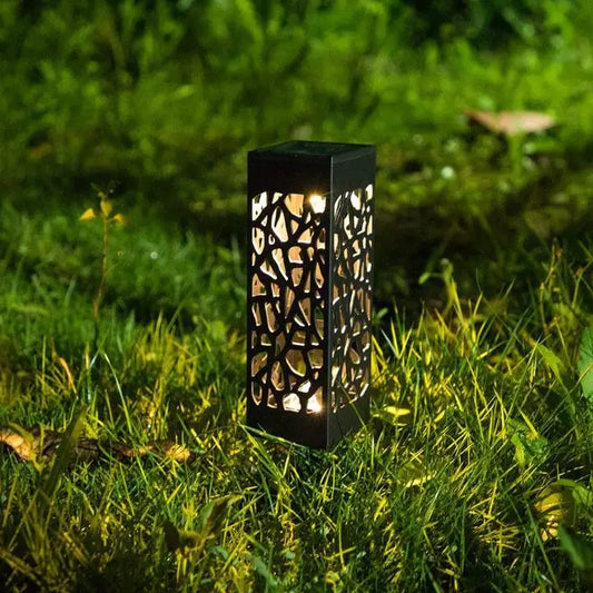 Solar Powered Waterproof Vintage Garden Light - Black - Lighting