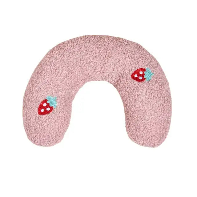 U-shaped Pet Pillows - Pink Strawberry - U-shaped Pet Pillows