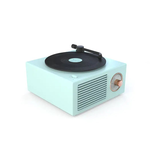 Wireless mini portable retro phonograph bluetooth speaker - Blue - Bluetooth Speakers