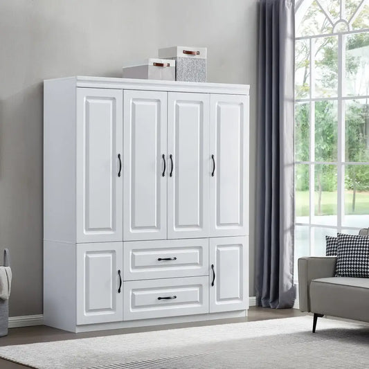 YG-15 Freestanding Wardrobe Closet - White - Closets